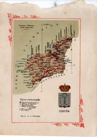 LAMINA V32097: Mapa de la Provincia de La Coruña
