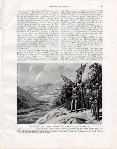 LAMINA V33804: Pedro de Valdivia toma posesion de Chile por F. Blanch