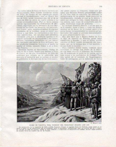 LAMINA V33804: Pedro de Valdivia toma posesion de Chile por F. Blanch