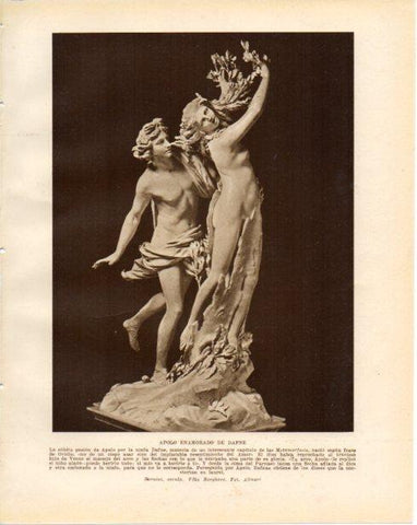 LAMINA V34278: Apolo enamorado de Dafne escultura por Bernini
