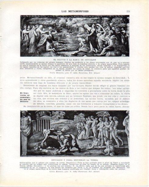 LAMINA V34276: El diluvio y la barca de Deucalion por Giulio Romano