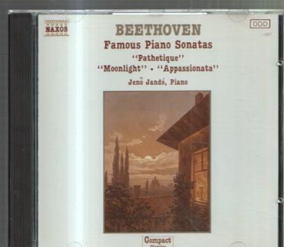 CD MUSICA: BEETHOVEN: Famous Piano Sonatas: Pathetique, Moonlight, Appassionata