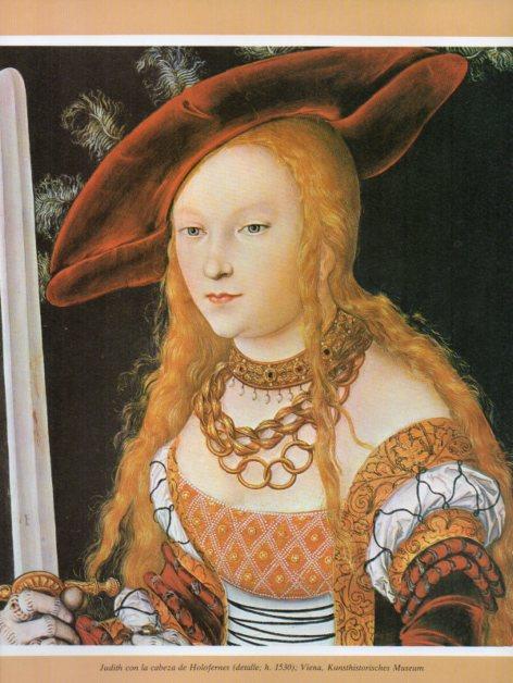 LAMINA V35687: Judith con la cabeza de Holofernes por Lucas Cranach