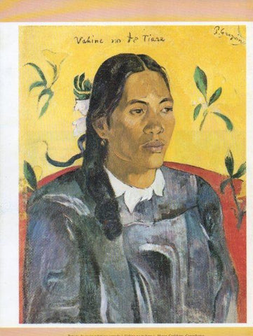 LAMINA V35701: Retrato de mujer tahitiana sentada por Gauguin