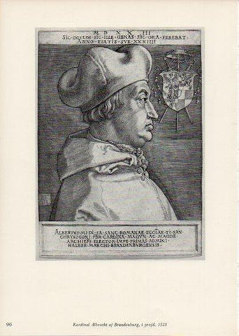 LAMINA V35679: Albrecht Durer. Kardinal Albrecht af Brandenburg, i profil