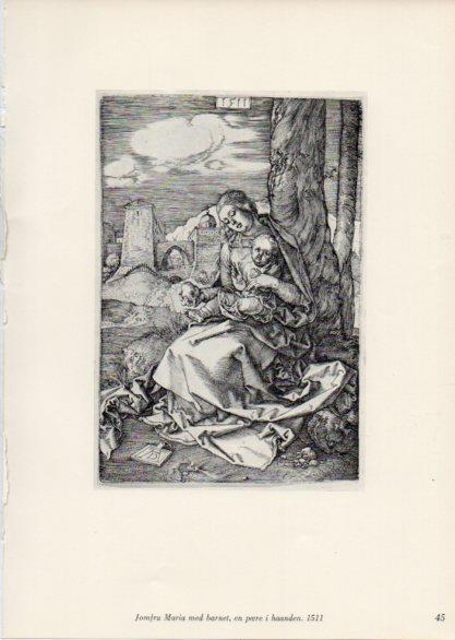 LAMINA V35654: Albrecht Durer. Jomfru Maria med barnet, en poere i haanden