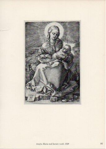 LAMINA V35677: Albrecht Durer. Jomfru Maria med barnet i svob