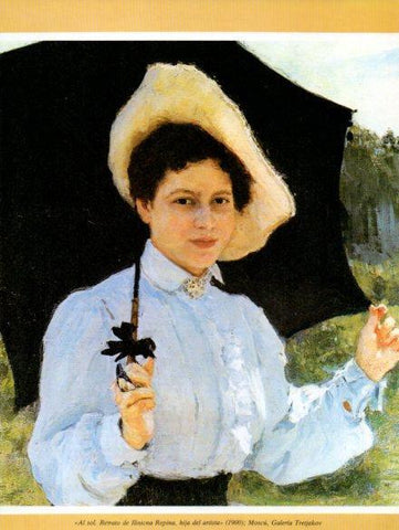 LAMINA V35746: Al Sol, retrato de Ilinicna Repina hija del artista por E. Repin