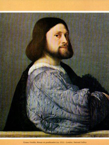 LAMINA V35752: Retrato de gentilhombre por Tiziano