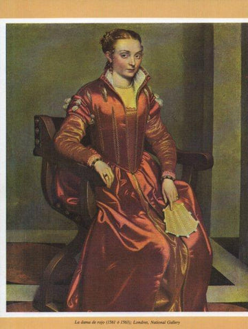 LAMINA V35723: La dama de rojo por G. Battista Moroni