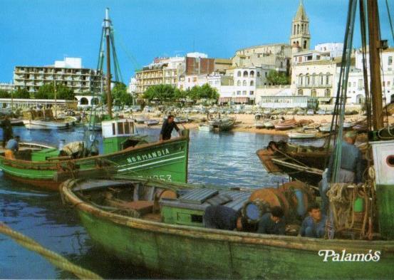 LAMINA V35565: Vista parcial del puerto de Palamos, Gerona