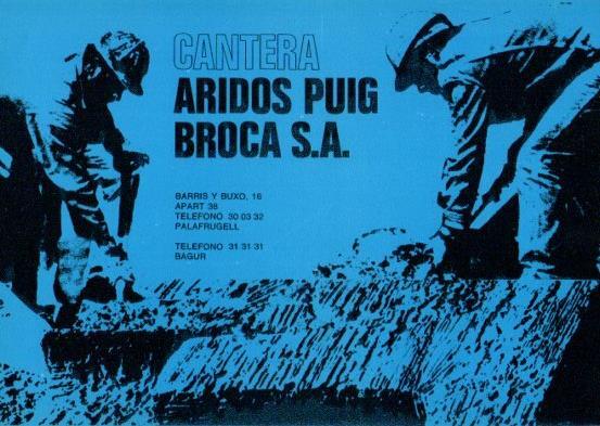 LAMINA V35569: Publicidad Cantera Aridos Puig Broca en Palafrugell, Gerona