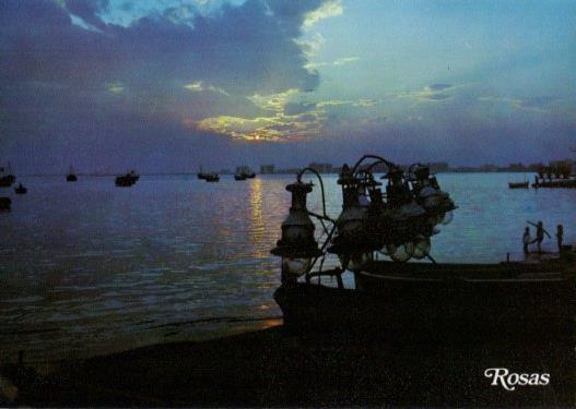 LAMINA V35575: Atardecer en la bahia de Rosas, Gerona