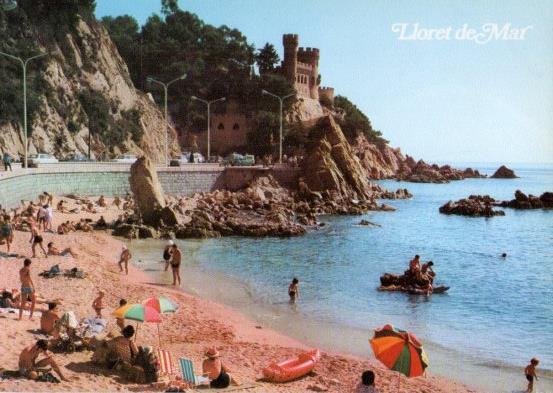 LAMINA V35557: Vista parcial playa de Lloret de Mar, Gerona
