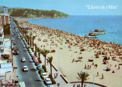 LAMINA V35556: Vista playa de Lloret de Mar, Gerona