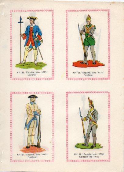 LAMINA V35531: Coronel, fusilero y soldado de linea