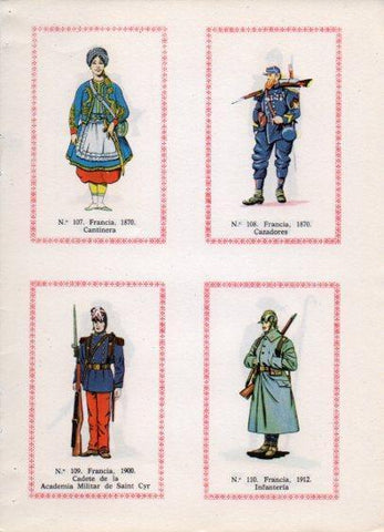 LAMINA V35541: Soldado cazador de Francia y cadete de Saint Cyr