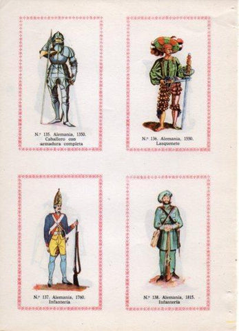 LAMINA V35544: Caballero con armadura, Lasquenete e infanteria de Alemania