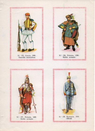 LAMINA V35547: Guardia montañera de Grecia y soldados de Polonia y Rumania