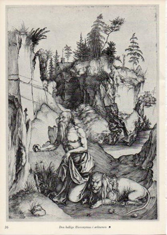 LAMINA V35639: Albrecht Durer. Den hellige Hieronymus i orkenen