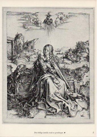 LAMINA V35634: Albrecht Durer. Den hellige familie med en groeshoppe