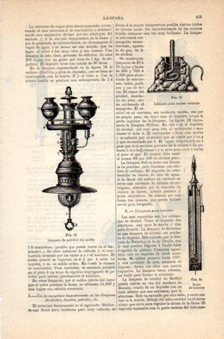 LAMINA V36123: Lampara de petroleo