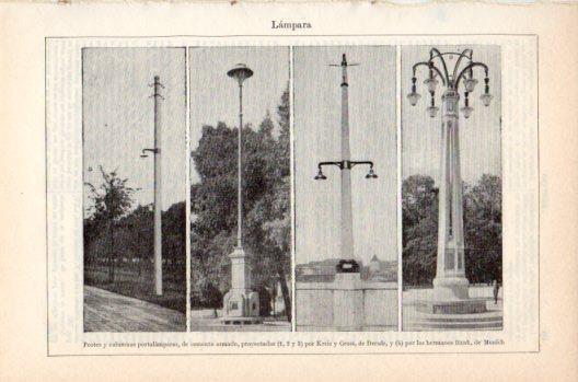 LAMINA V36110: Postes y columnas portalamparas