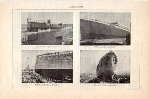 LAMINA V36157: Acorazados Jaime I y Oldenbur y transatlantico Britannic