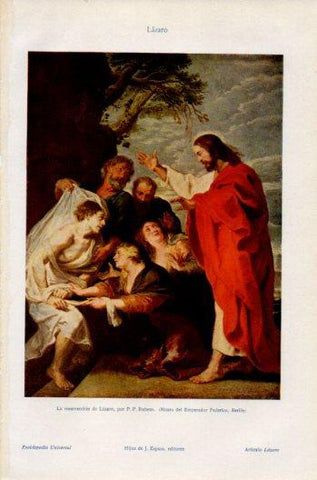 LAMINA V36156: La resurrecion de Lazaro por Rubens