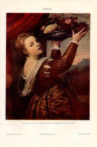 LAMINA V36155: La hija del artista por Ticiano