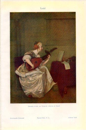 LAMINA V36154: Tañendo el laud por Terborch