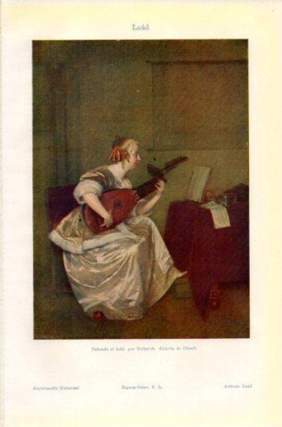 LAMINA V36154: Tañendo el laud por Terborch