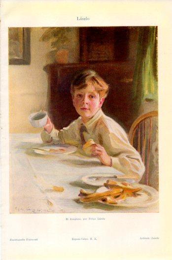 LAMINA V36153: El desayuno por F.Laszlo