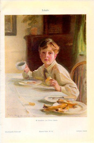 LAMINA V36153: El desayuno por F.Laszlo