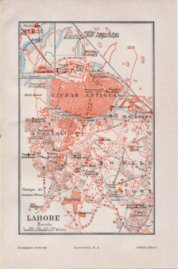 LAMINA V36089: Plano de Lahore, Pakistan