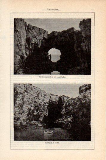 LAMINA V36080: Gruta y portico en acantilados en Lacroma, Grecia