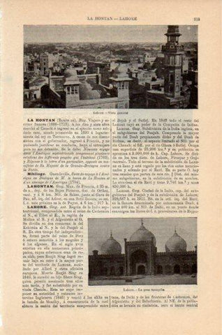 LAMINA V36077: Vista y Gran mezquita en Lahore, India