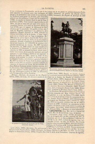 LAMINA V36071: Monumento al general La Fayette en Paris