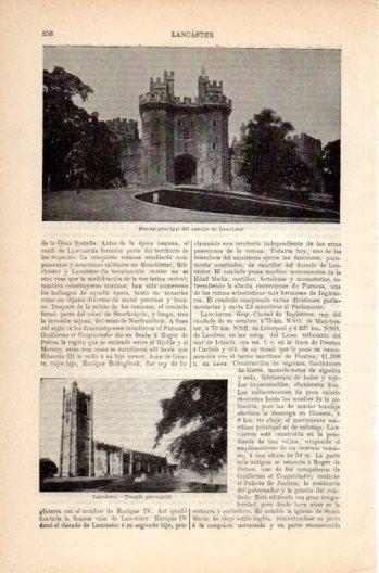 LAMINA V36166: Castillo y Templo en Lancaster, Inglaterra