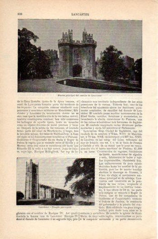 LAMINA V36166: Castillo y Templo en Lancaster, Inglaterra