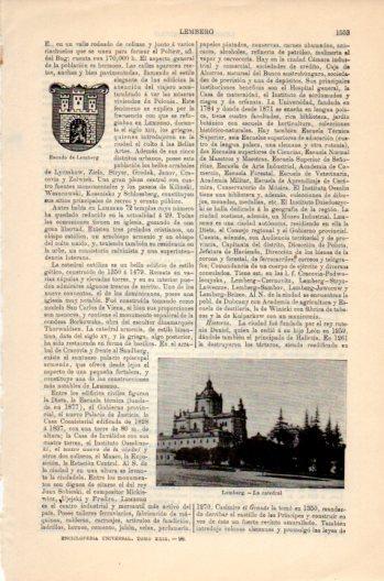 LAMINA V36261: Catedral y escudo de Lemberg, Ucrania
