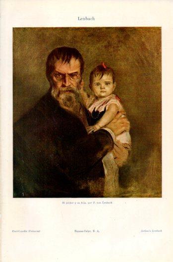 LAMINA V36256: El pintor y su hija por F. von Lenbach