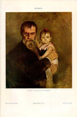 LAMINA V36256: El pintor y su hija por F. von Lenbach
