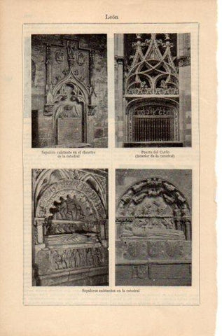 LAMINA V36252: Sepulcros en la Catedral de Leon