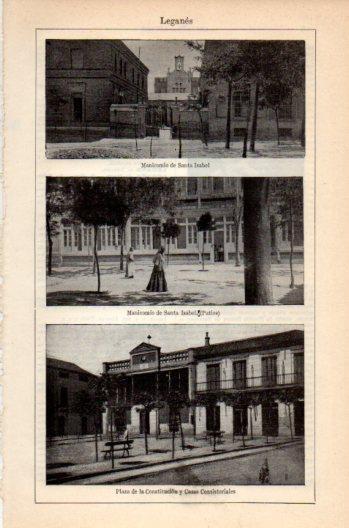 LAMINA V36246: Manicomio y Plaza de la Constitucion en Leganes, Madrid