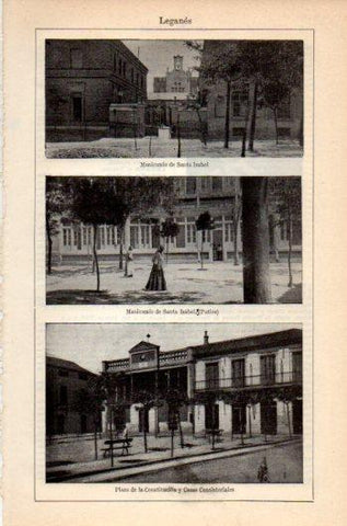LAMINA V36246: Manicomio y Plaza de la Constitucion en Leganes, Madrid