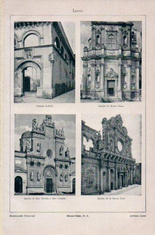 LAMINA V36245: Palacio e iglesias en Lecce, Italia