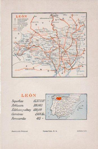 LAMINA V36276: Mapa de la provincia de Leon