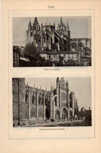 LAMINA V36271: Abside y fachada de la Catedral de Leon
