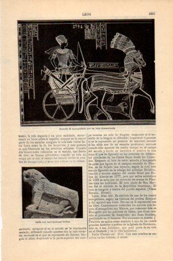 LAMINA V36266: Ramses II acompañado por un leon
